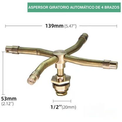 Fuente Giratoria Automática De Latón De 4 Rrazos