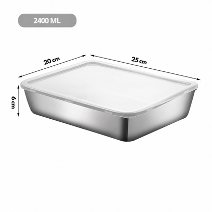 70% DE DESCUENTO | Caja De Alimentos De Acero Inoxidable 304 (25 x 20 x 6 cm)