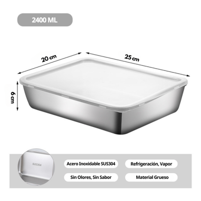 70% DE DESCUENTO | Caja De Alimentos De Acero Inoxidable 304 (25 x 20 x 6 cm)