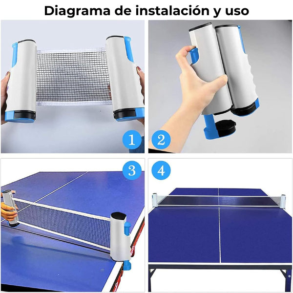 Red de tenis retráctil práctica para jugar en cualquier momento y lugar