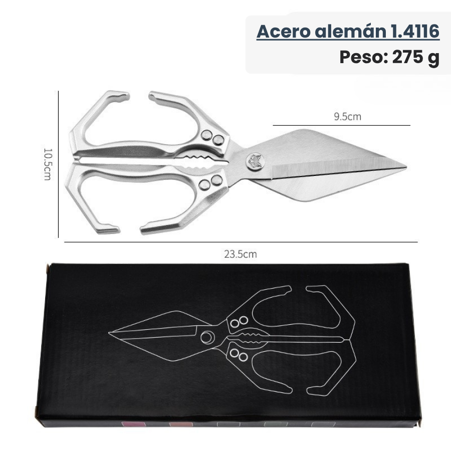 🇪🇸 Tijeras grandes con hoja en forma de diamante, hechas de acero inoxidable macizo importado de Alemania