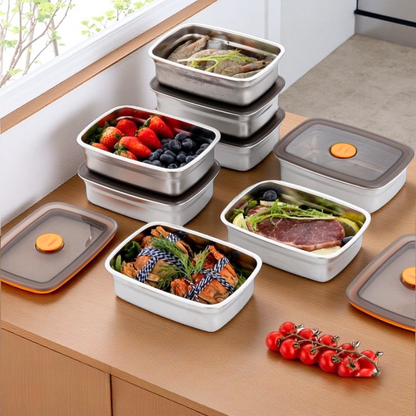 Recipiente para alimentos de acero inoxidable 316 con tapa al vacío (19 x 13,5 x 5,5 cm) (LTT)