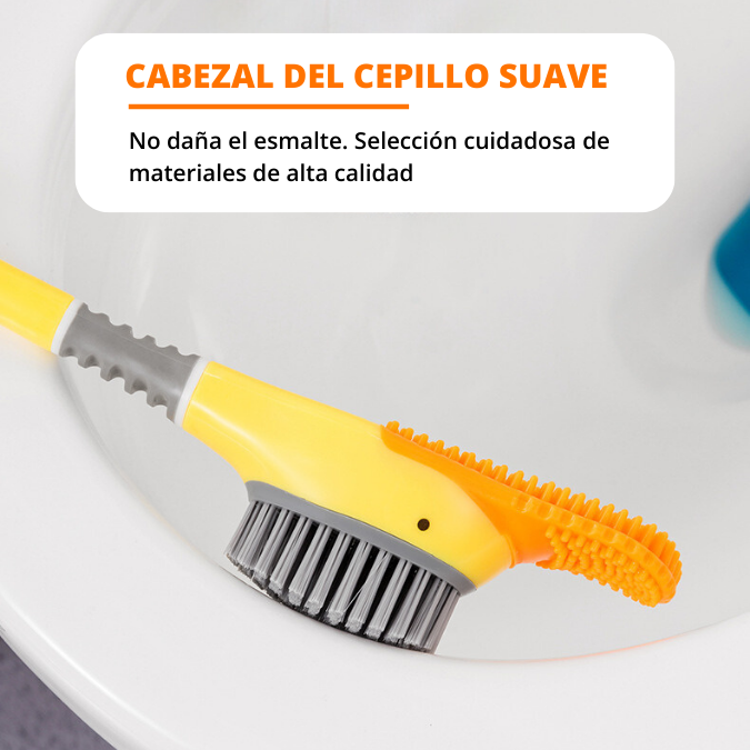 Juego de escobilla de baño con mango largo en forma de pato