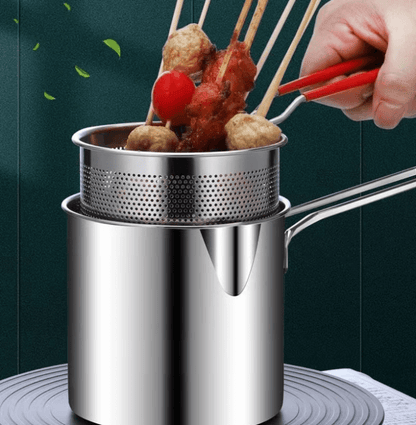 🍟 Olla multifunción con filtro de acero inoxidable 304, ahorra aceite al freír