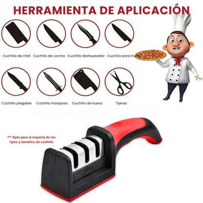 Afilador de cuchillos/tijeras de 4 niveles adecuado para muchos tipos de cuchillos