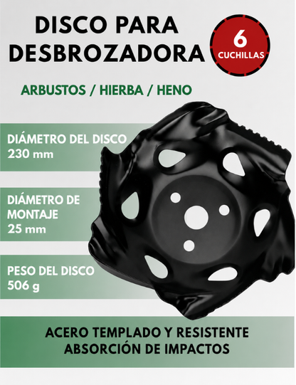 70% DE DESCUENTO | Cuchilla multifuncional de aleación para desbrozadora manual (Accesorios incluidos)