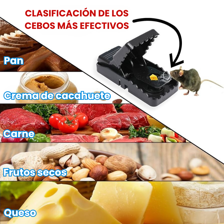 🇪🇸 Trampa para ratones moderna con alta sensibilidad y una fuerza de mordida de 90N