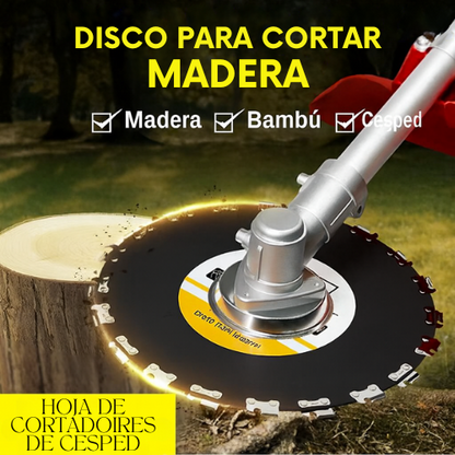 Lâmina de corte de relva multifuncional com corrente – Corta relva, arbustos e até madeira