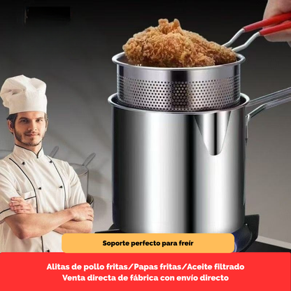 Juego de freidora de 1,2 litros fabricada en acero inoxidable 304