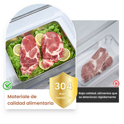 Cajas para alimentos de acero inoxidable 304 (25 x 19,5 x 5 cm) (TT)