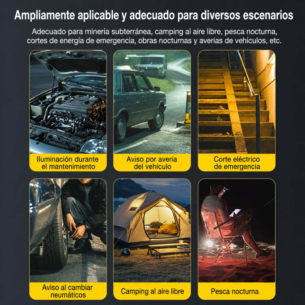 Triángulo De Advertencia LED Para Automóvil 3 En 1