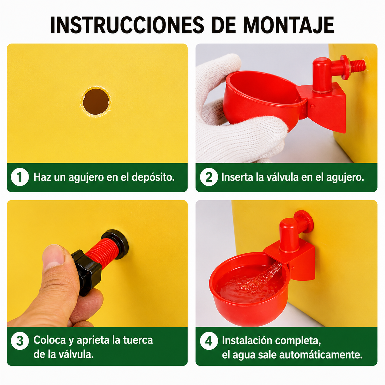 Bebedero automático para aves de corral – Para gallinas, patos, gansos y palomas – Llenado automático, ahorra tiempo y esfuerzo