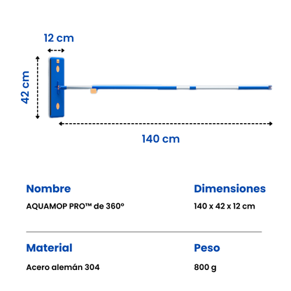 🇪🇸 AQUAMOP PRO™ a 360° - Mopa autoescurrible de acero inoxidable alemán 304