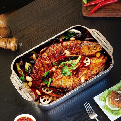 Bandeja De Cocina De Acero Inoxidable SUS304 Para Ollas Calientes, Pescado Al Vapor, Hornear Y Almacenar Alimentos