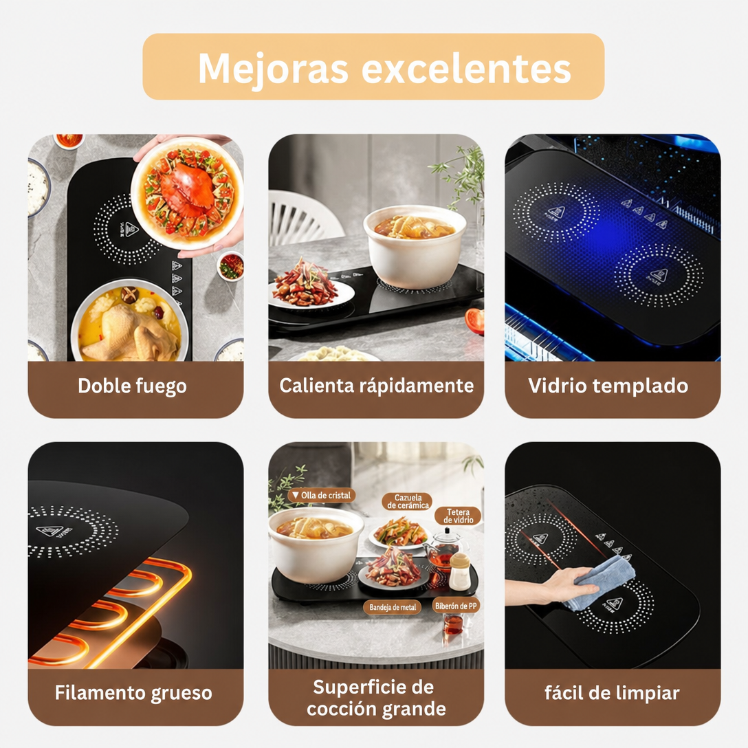 Placa Calentadora de Alimentos 3 en 1 – Calentador, Descongelador y Secado de Alimentos
