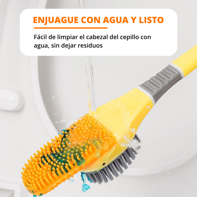 Juego de escobilla de baño con mango largo en forma de pato
