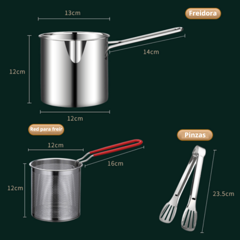 ✨Sartén Multifuncional De Acero Inoxidable 304, Sartén Con Filtro Para Ahorrar Aceite
