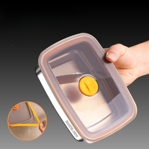 Caixa de comida a vácuo de aço inoxidável antibacteriano 316 (19x3,5x5,5cm)✨