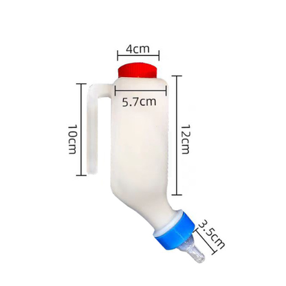 Biberón automático colgante para corderos, cabritos y terneros — leche y agua en un solo uso, manos libres cada día