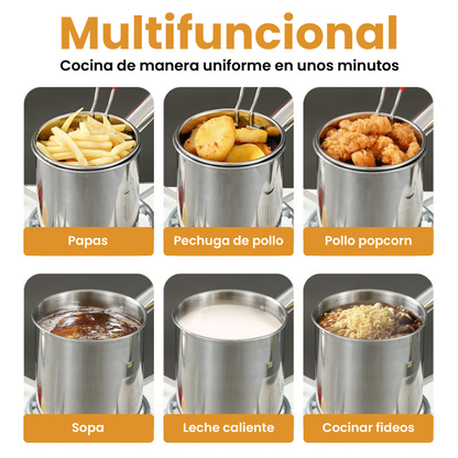 🇪🇸 Olla freidora multifuncional 1.2L de acero 304 alemán