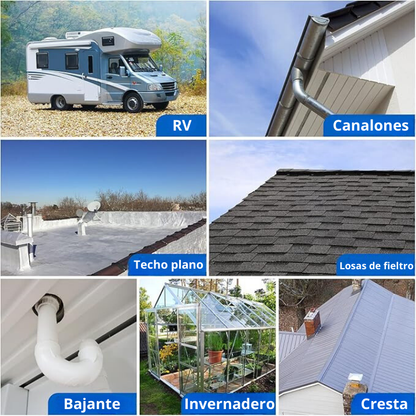 Cinta Butílica con Aluminio – Impermeable, Súper Adhesiva, Duradera 30 Años – (10cm x 5m x 1,2mm)