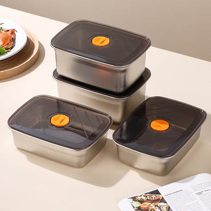 Recipiente Grande Para Alimentos Al Vacío De Acero Inoxidable Antibacteriano De 1500ml (19 x 14 x 8cm)