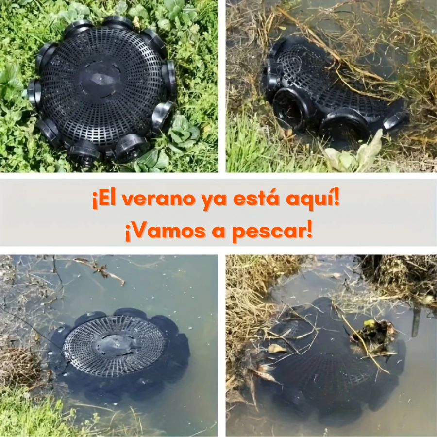Jaula de pesca de nuevo estilo con 8 agujeros