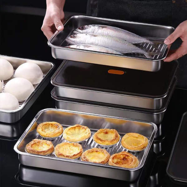 Recipiente hermético multifuncional en acero inoxidable 304 (22x15x6 cm)