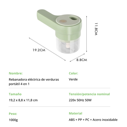 Set de máquina cortadora de verduras portátil y multifuncional 4 en 1