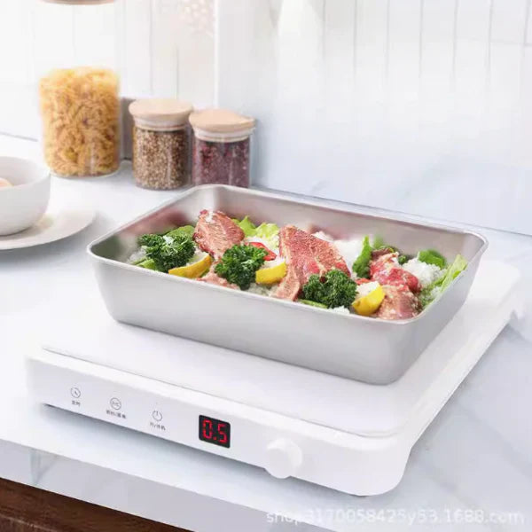 Conjunto de 3 caixas de alimentos em aço inoxidável