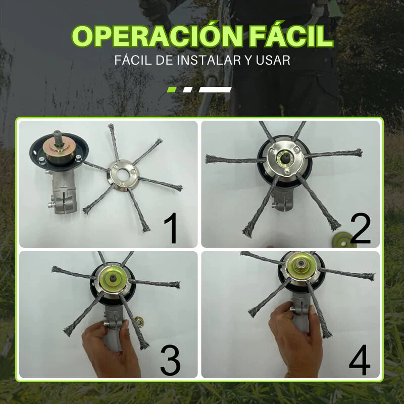 (30% De Descuento) El cabezal del cortacésped tiene 6 ramas tejidas con alambre de acero resistente