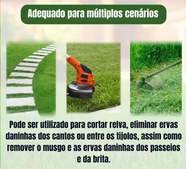 El cabezal del cortacésped tiene 6 ramas tejidas con alambre de acero resistente ✓