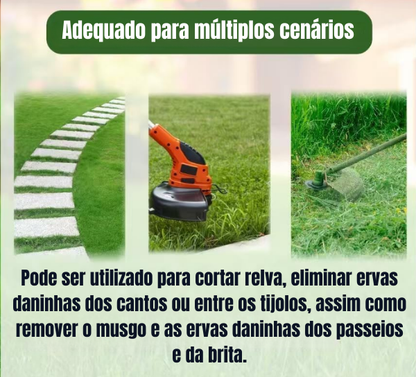 El cabezal del cortacésped tiene 6 ramas tejidas con alambre de acero resistente ✓