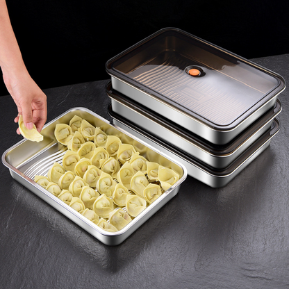 Recipiente hermético multifuncional en acero inoxidable 304 (22x15x6 cm) 🍎