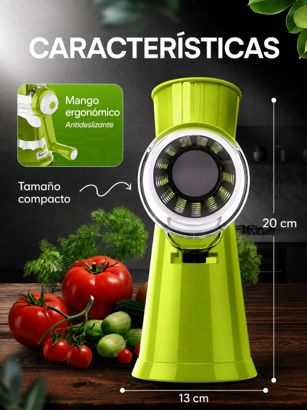 70% DE DESCUENTO | Cortador de Verduras Multifuncional 3 en 1 – Ralla, Rebana y Corta en Cubos Rápidamente para el Hogar