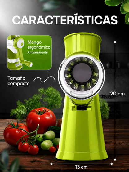 70% DE DESCUENTO | Cortador de Verduras Multifuncional 3 en 1 – Ralla, Rebana y Corta en Cubos Rápidamente para el Hogar