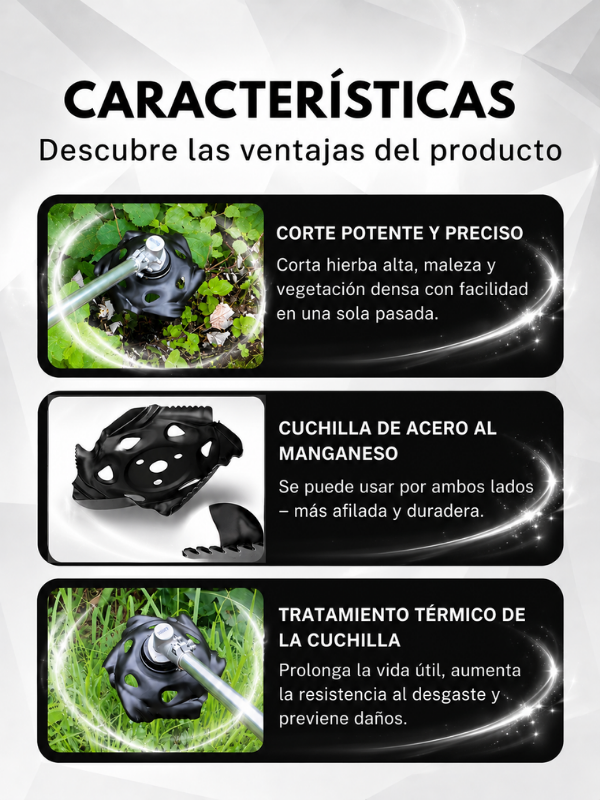 70% DE DESCUENTO | Cuchilla multifuncional de aleación para desbrozadora manual (Accesorios incluidos)