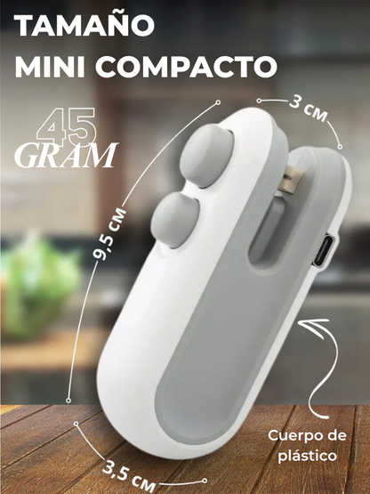 BestSeller™ - Selladora de bolsas manual / Sellador portátil con cuchilla / Empaquetadora 2 en 1 con imán