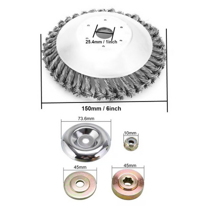 Hoja de Corte de Césped de Alambre de Acero Súper Resistente 360° (Incluye Kit de Adaptadores) (Landing Goc)
