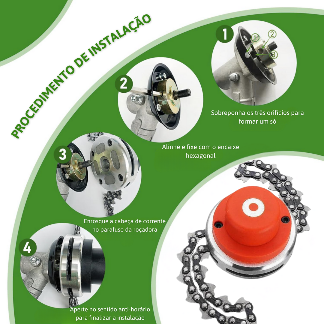70% DE DESCUENTO | Cabezal De Corte De Acero Con Cadena – Corte Limpio, Durabilidad Y Seguridad Total