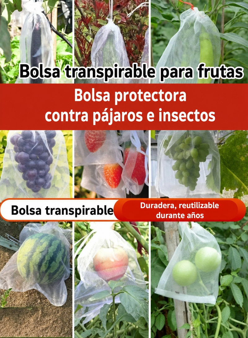 70% DE DESCUENTO | Bolsas de Malla Transpirables y Reutilizables para Proteger Frutas y Verduras – Protección contra Insectos, Moscas de la Fruta y Pájaros