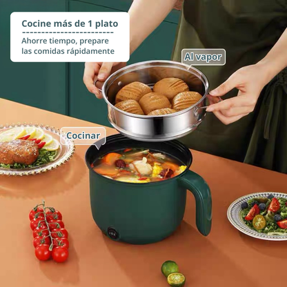 Olla eléctrica mini multifuncional de 2 potencias, incluye bandeja de vapor
