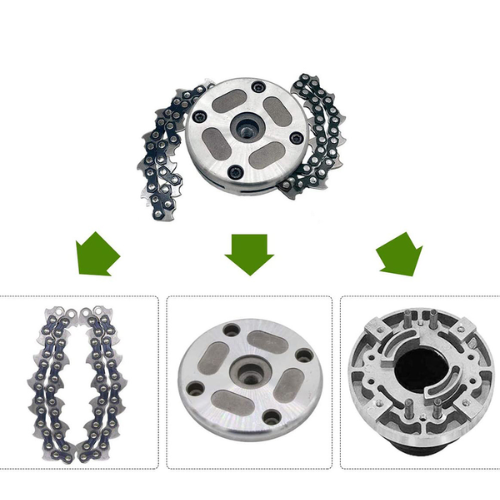 Cabezal de cadena para cortar césped, súper resistente y potente – elimina la hierba de raíz