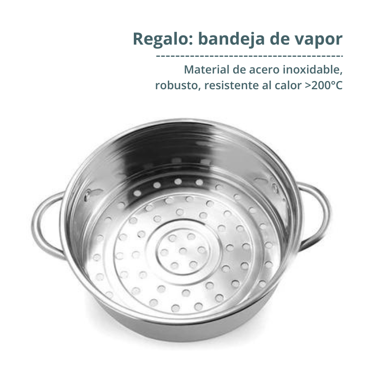 Olla eléctrica mini multifuncional de 2 potencias, incluye bandeja de vapor