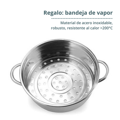 Olla eléctrica mini multifuncional de 2 potencias, incluye bandeja de vapor