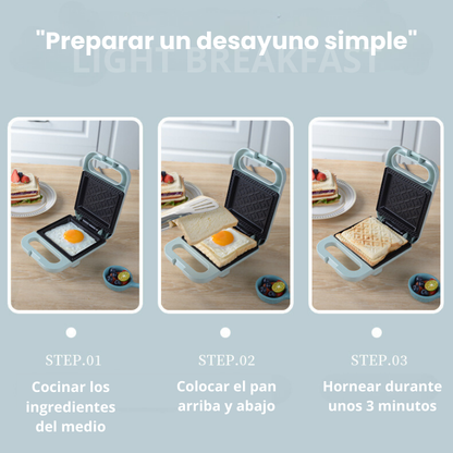 Máquina de hacer sándwiches compacta y antiadherente con una potencia de 650W