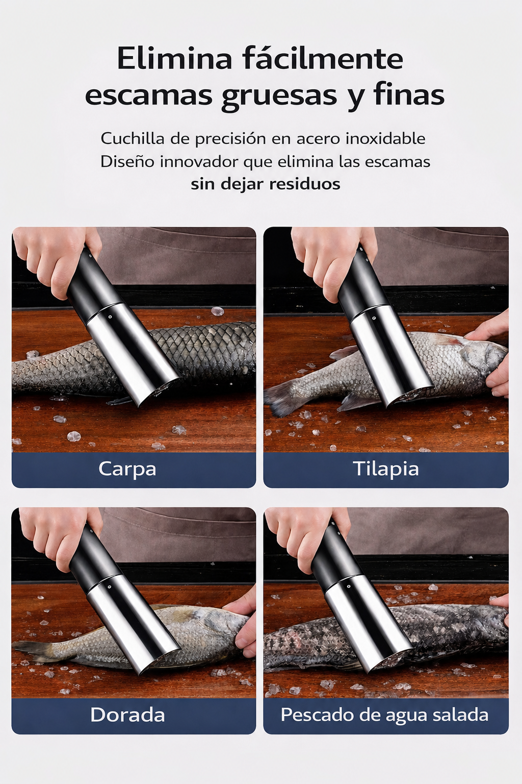 Máquina eléctrica portátil de alta potencia para quitar las escamas del pescado: limpieza rápida y sin cansar las manos.