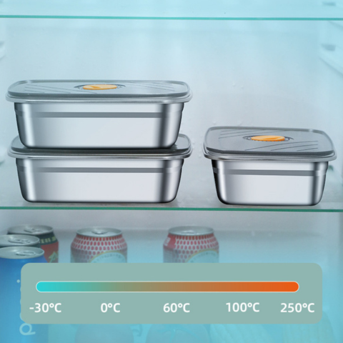 Recipiente Grande Para Alimentos Al Vacío De Acero Inoxidable Antibacteriano De 1500ml (19 x 14 x 8cm)