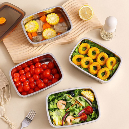 Caixa de comida a vácuo de aço inoxidável antibacteriano 316 (19x3,5x5,5cm)✨