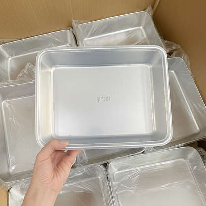 Bandeja de Acero Inoxidable 304 con Tapa Hermética (2.1 L – 25.2 × 19.4 × 5.7 cm) | ¡70% DE DESCUENTO!